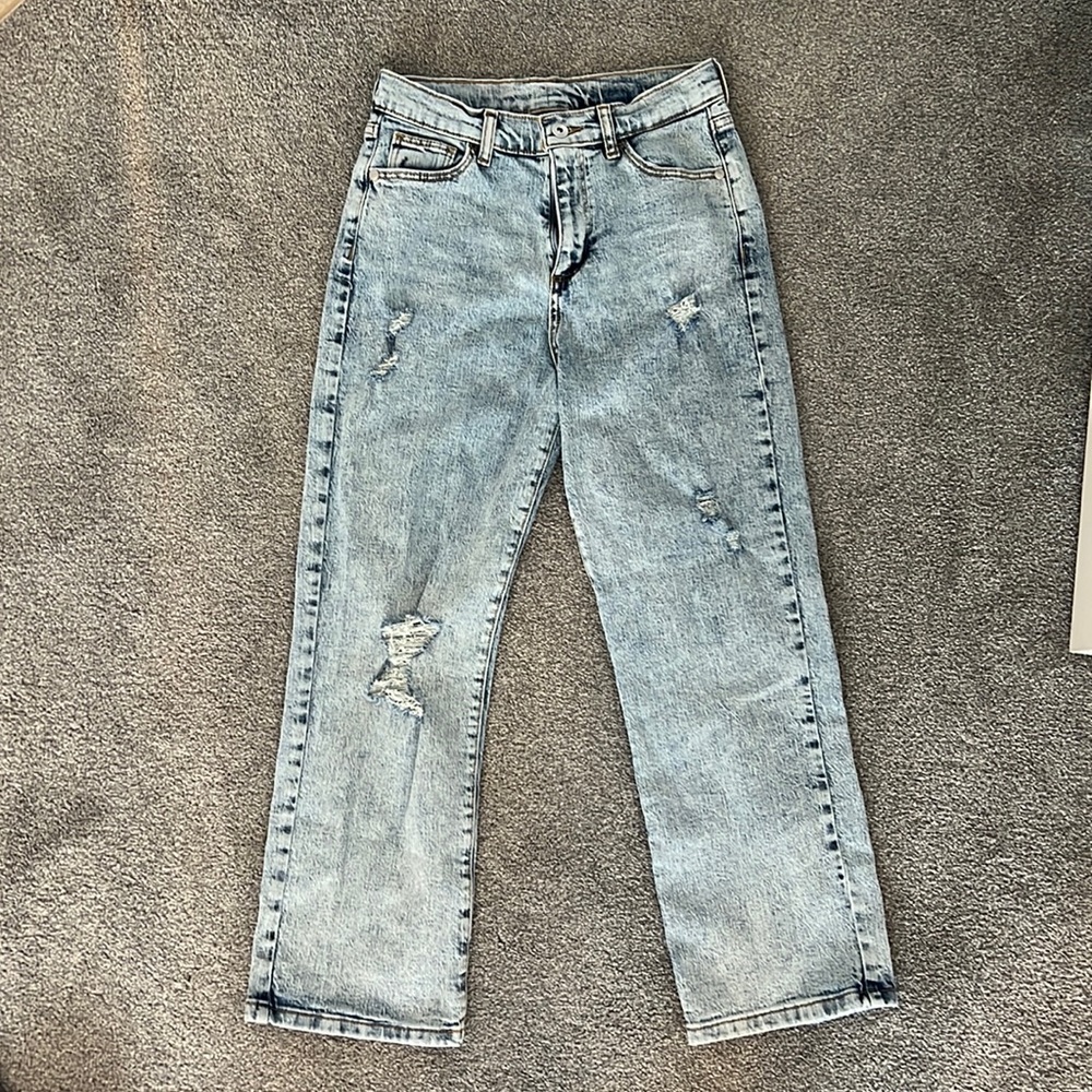 Girls Stone Washed Dad Jeans